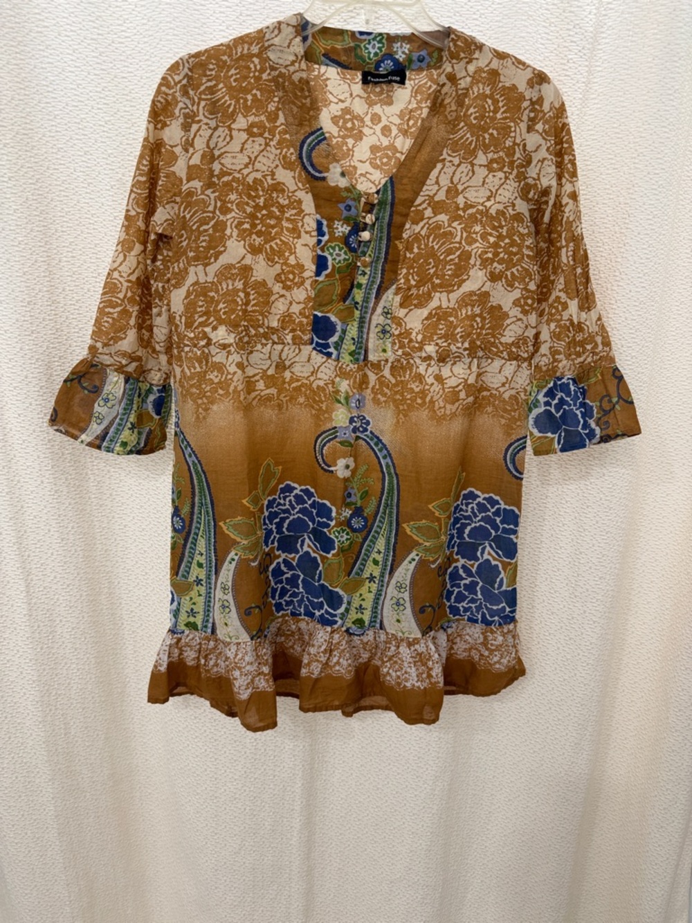 Gold Floral Tunic Top